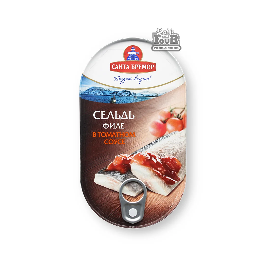 Herring fillet in tomato sauce "Santa Bremor" 175g
